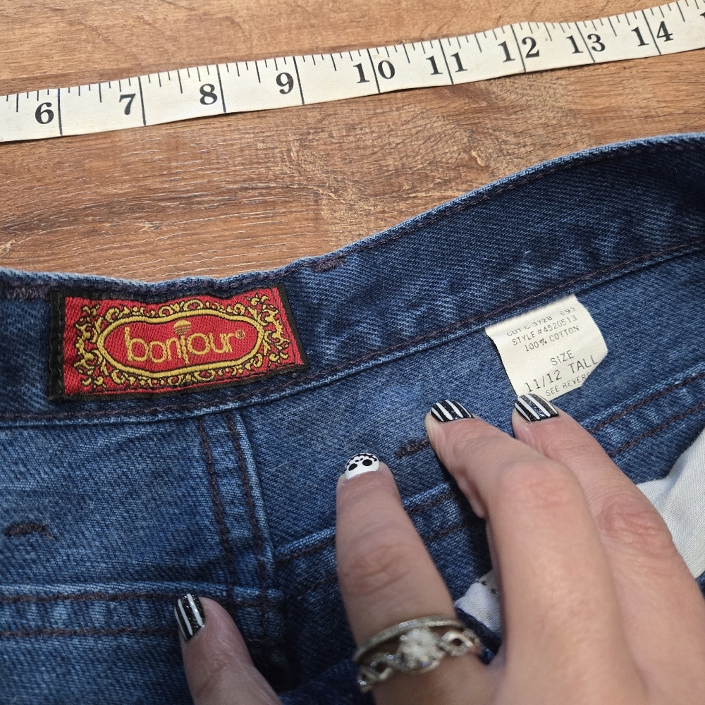 Vintage 90s Bonjour Classic High Rise Women's Jeans in Blue Size 11/12 - Picture 3 of 8